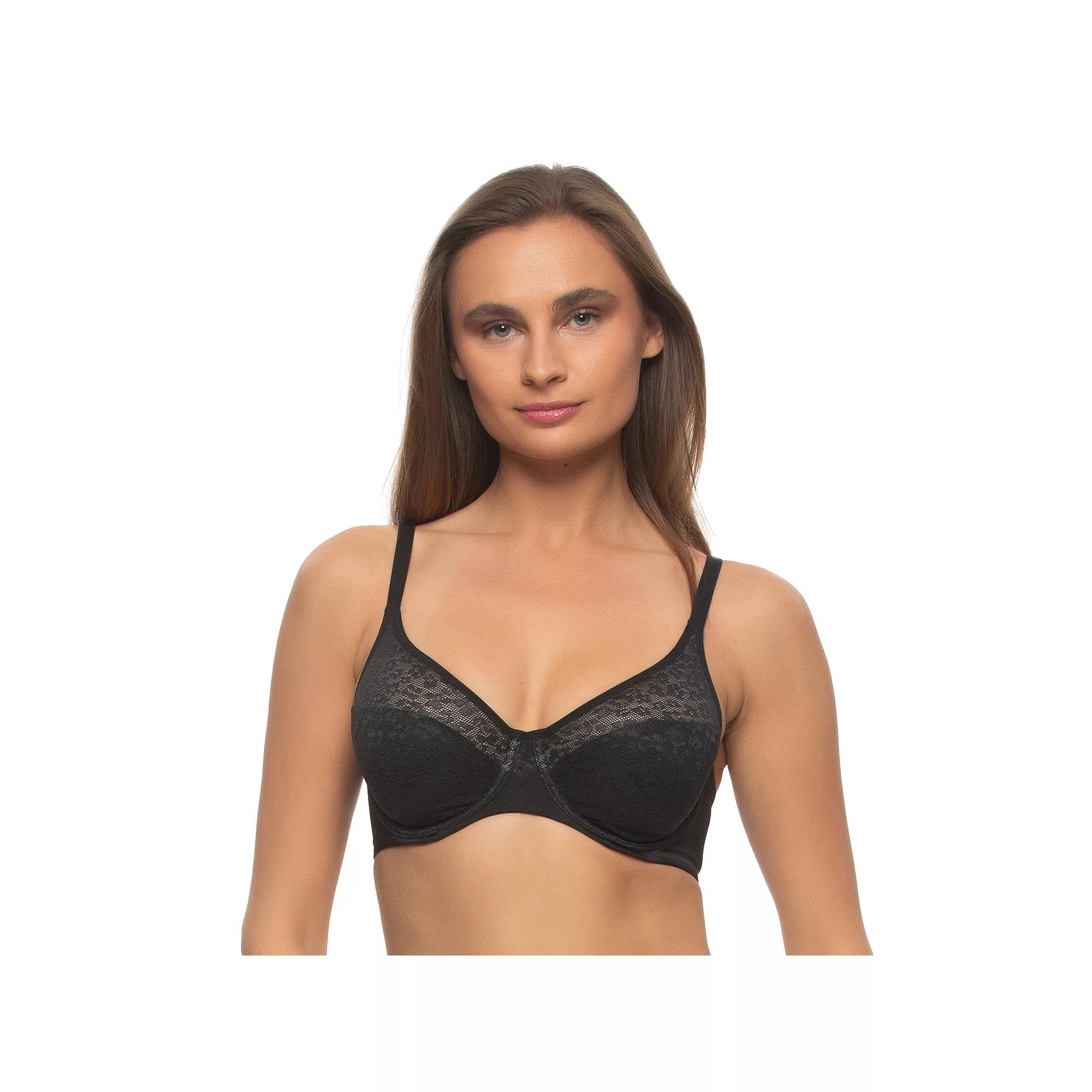 Paramour by Felina Lace Molded Unlined Underwire Bra 115207, Women's, Size: 40 D, Black Product Image