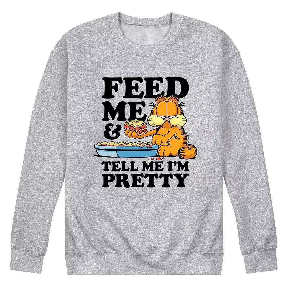 Mens Garfield Feed Me Sweatshirt Athletic Grey Product Image