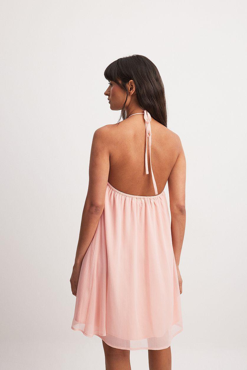 Structured Chiffon Flower Detail Mini Dress Product Image