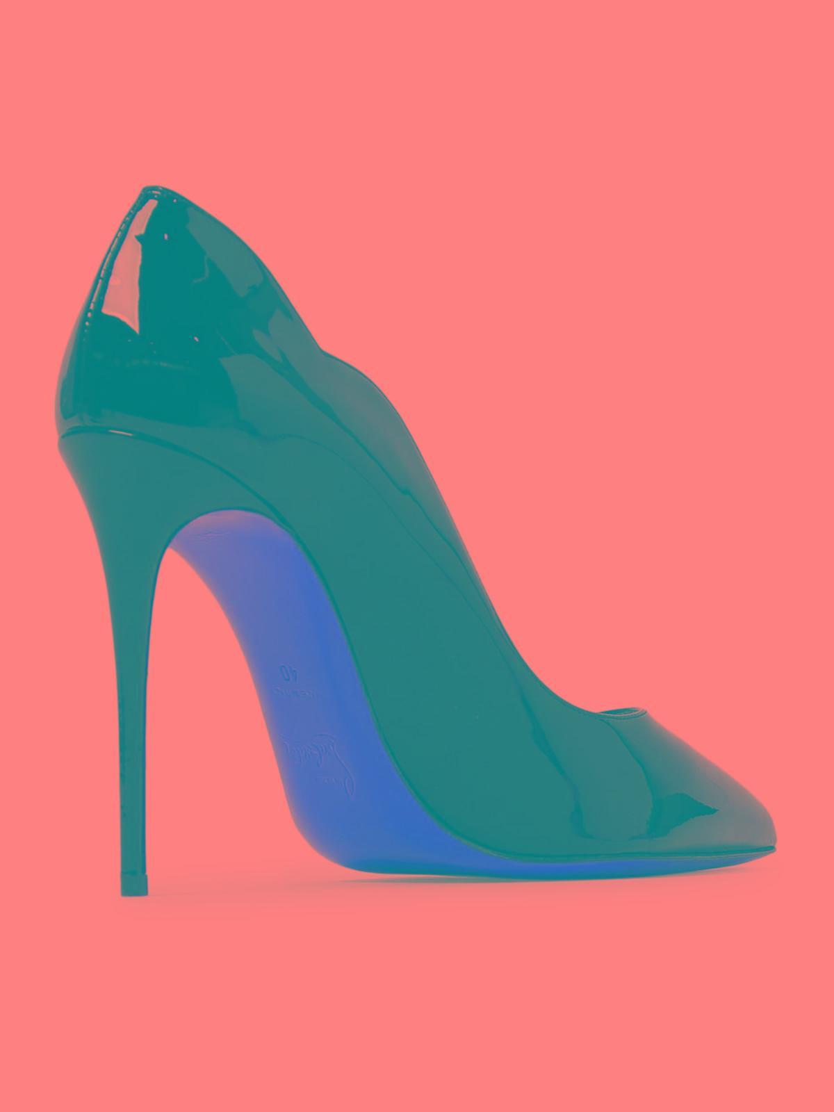 CHRISTIAN LOUBOUTIN Hot Chick Black Patent Leather Pumps Product Image