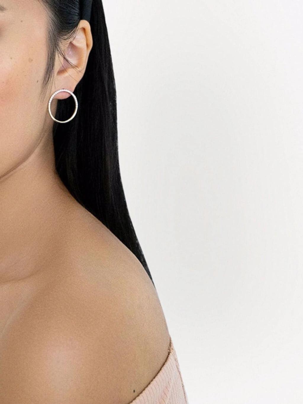 MATEO 14kt Yellow Gold Large Halfmoon Earrings Product Image