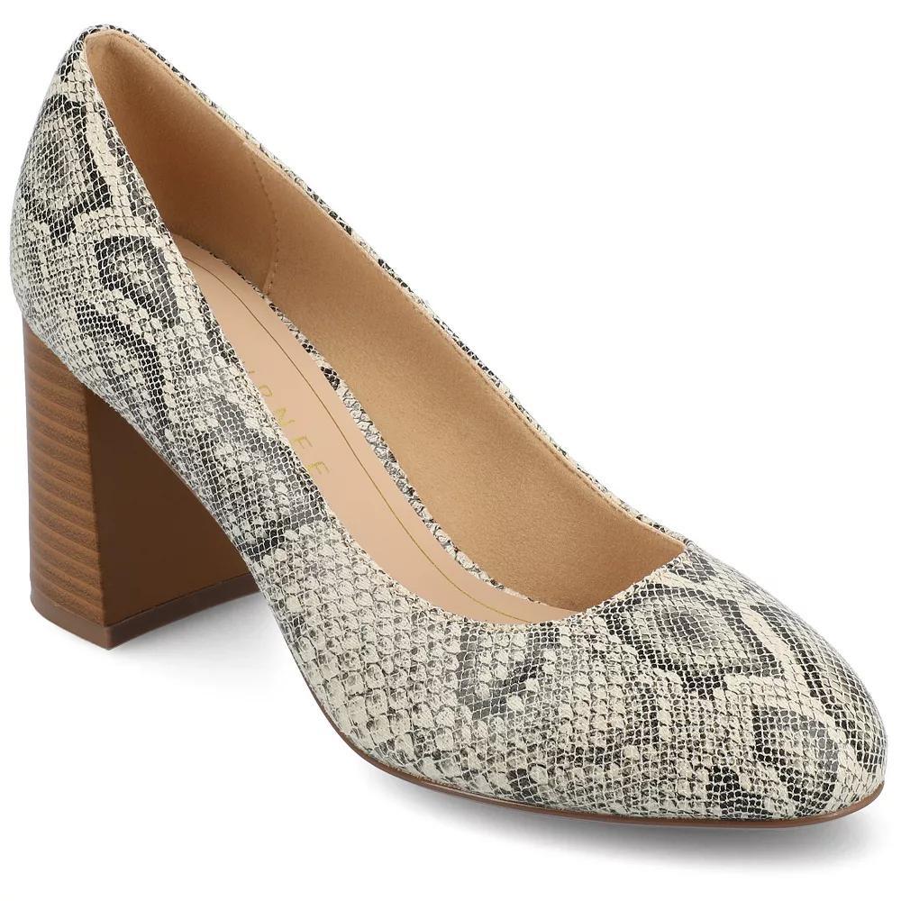 Journee Seraphina Covered Block Heel Women's Shoes, Size: 6.5, Snake Product Image