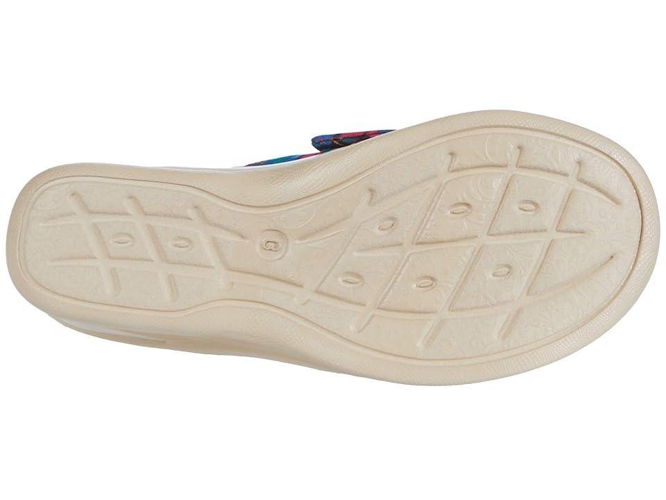 LifeStride Smile Womens Washable Wedge Slide Sandals Pink Mimosa Stripe Product Image