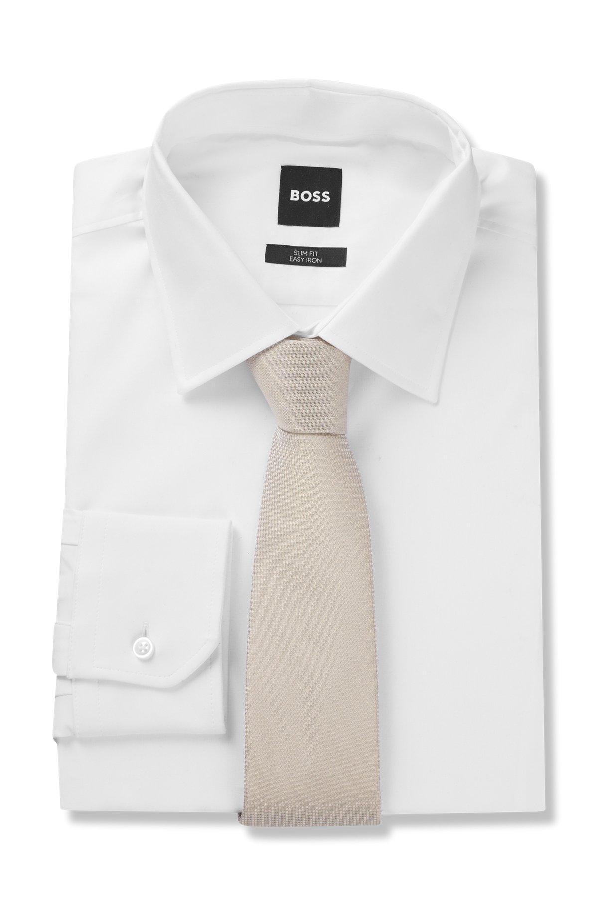 Micro-pattern jacquard tie with silk Product Image