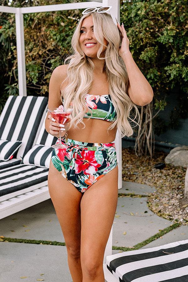 Fiji Fruit Punch High Waist Bikini Bottom in Black Product Image