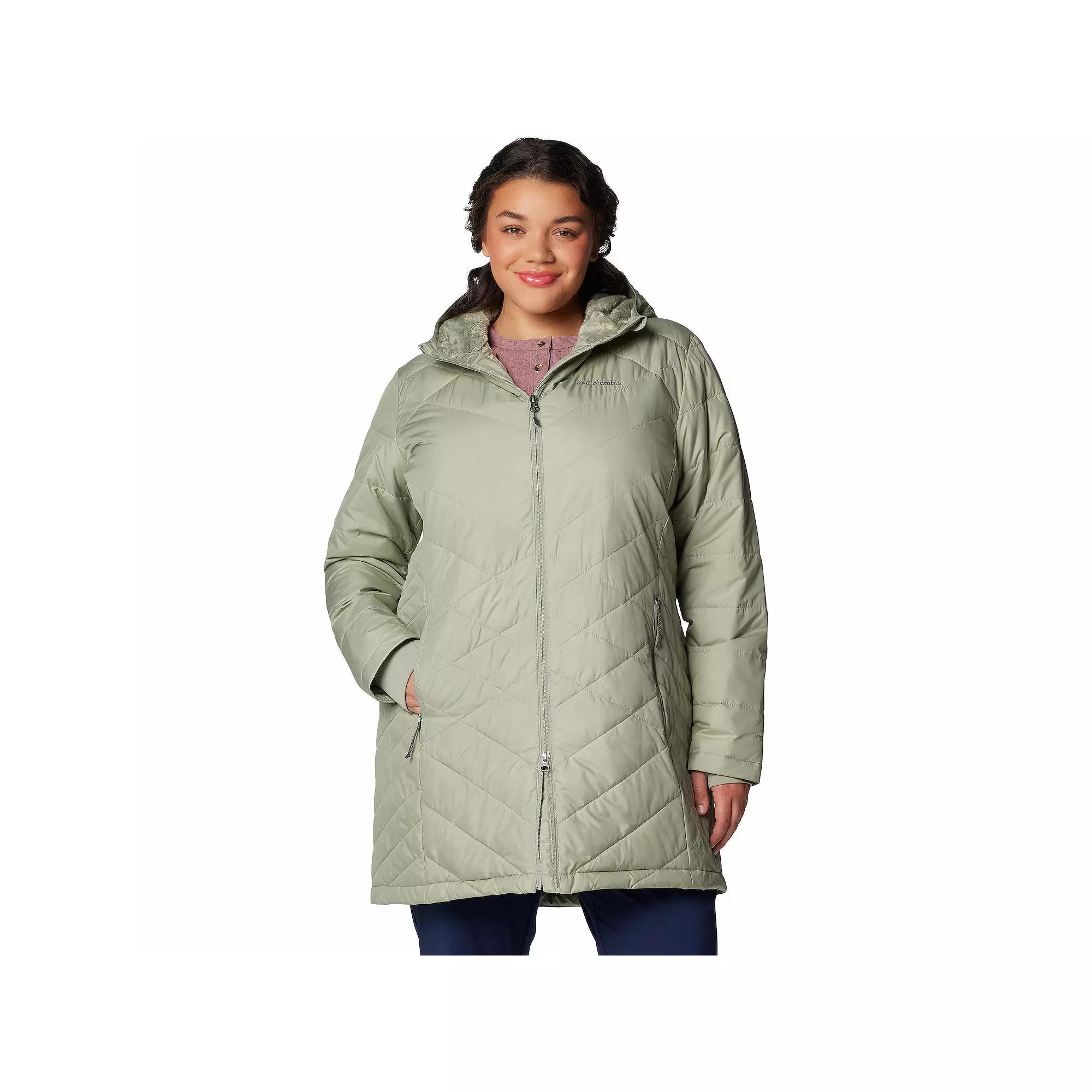 Plus Size Columbia Heavenly Long Hooded Jacket, Women's, Size: 2XL, Camel Brown Product Image