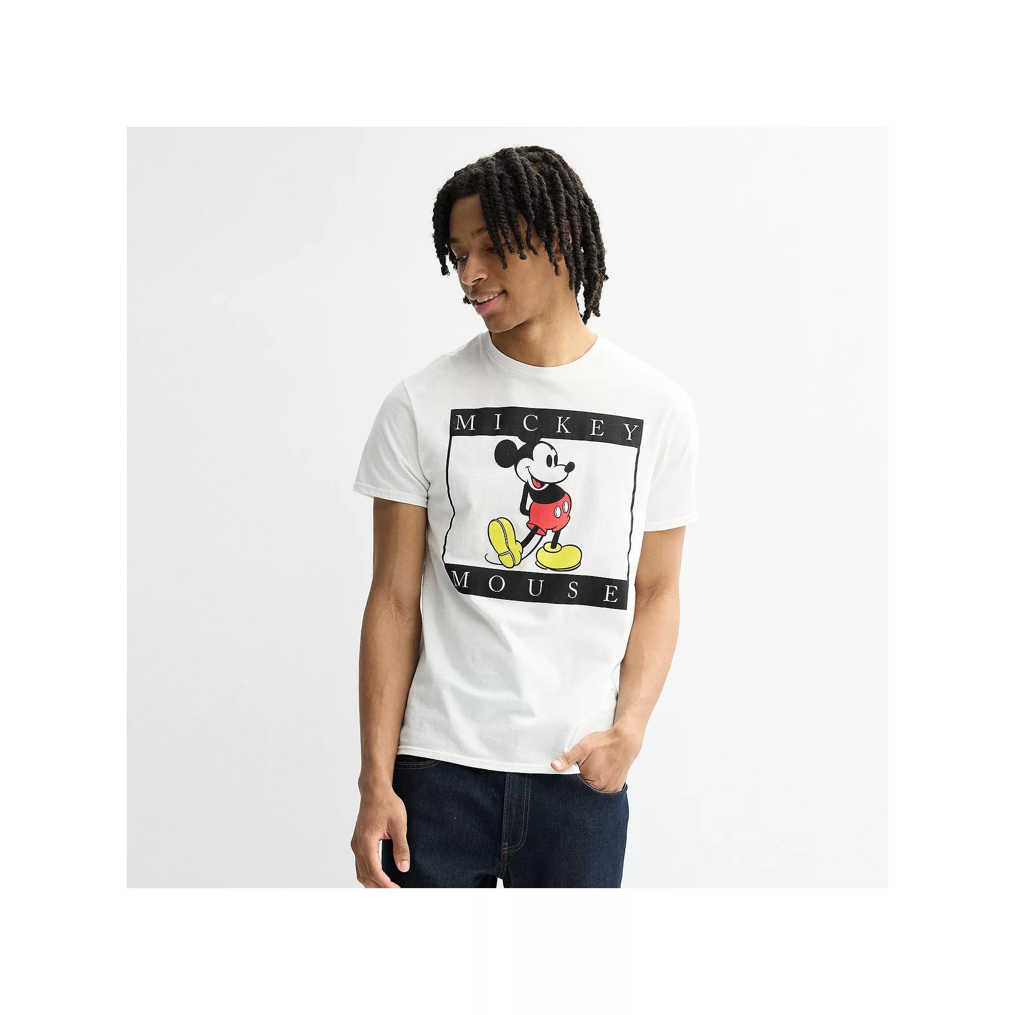 Disney's Mickey Mouse Men's Black Frame Graphic Tee, Size: Large, White Product Image