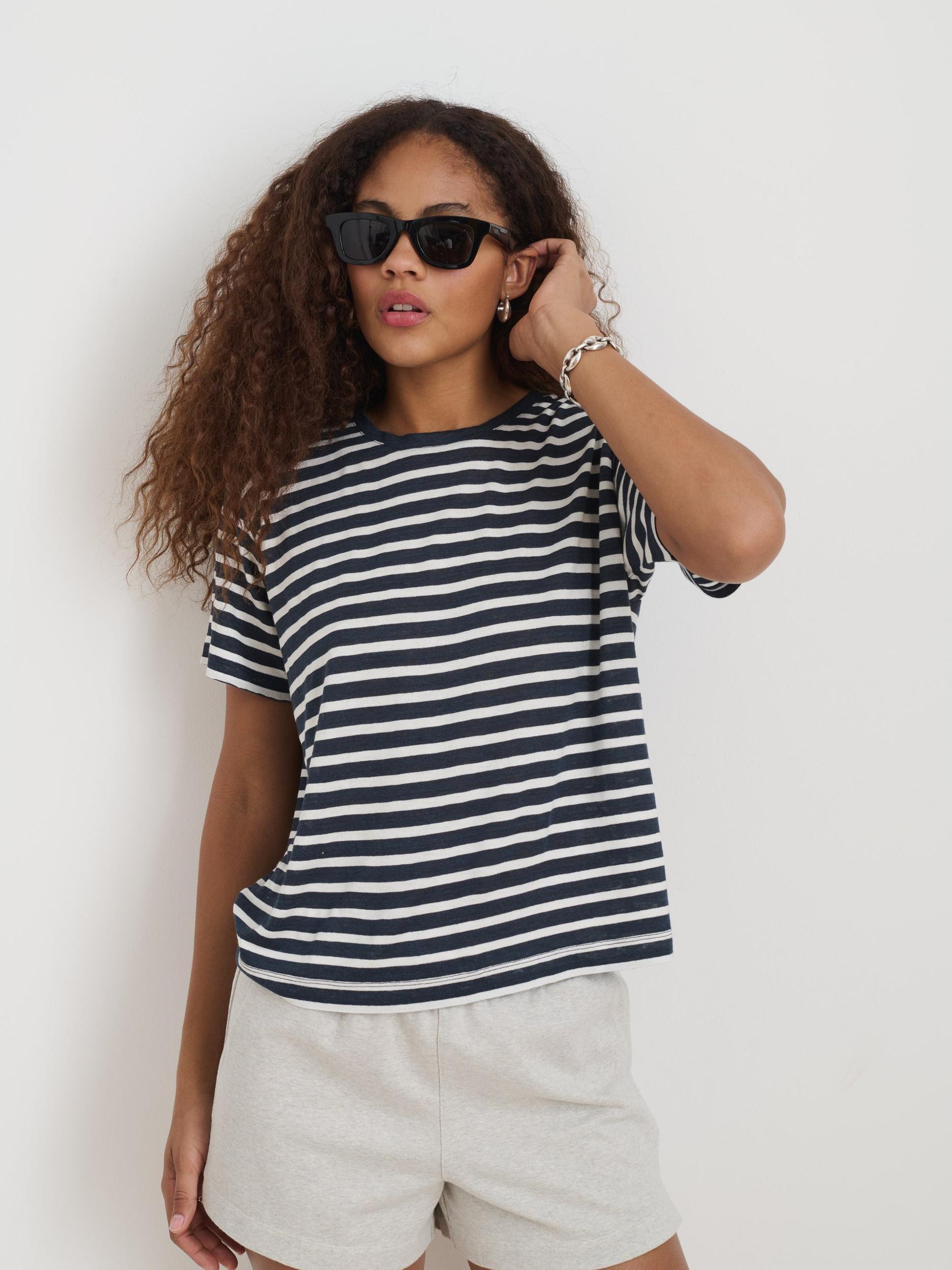 Garcon Striped Tee In Linen Cotton Product Image