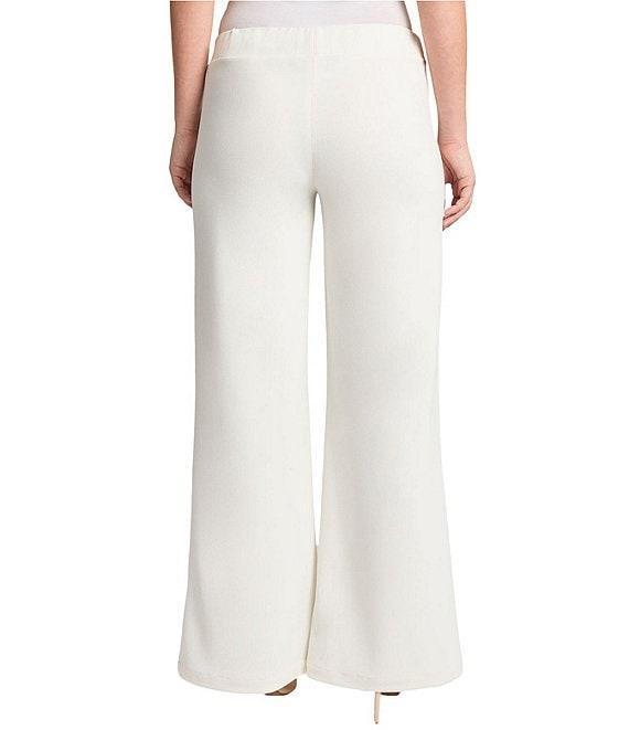 Ming Wang Stretch Deco Crepe Wide Leg Pull-On Pants Product Image