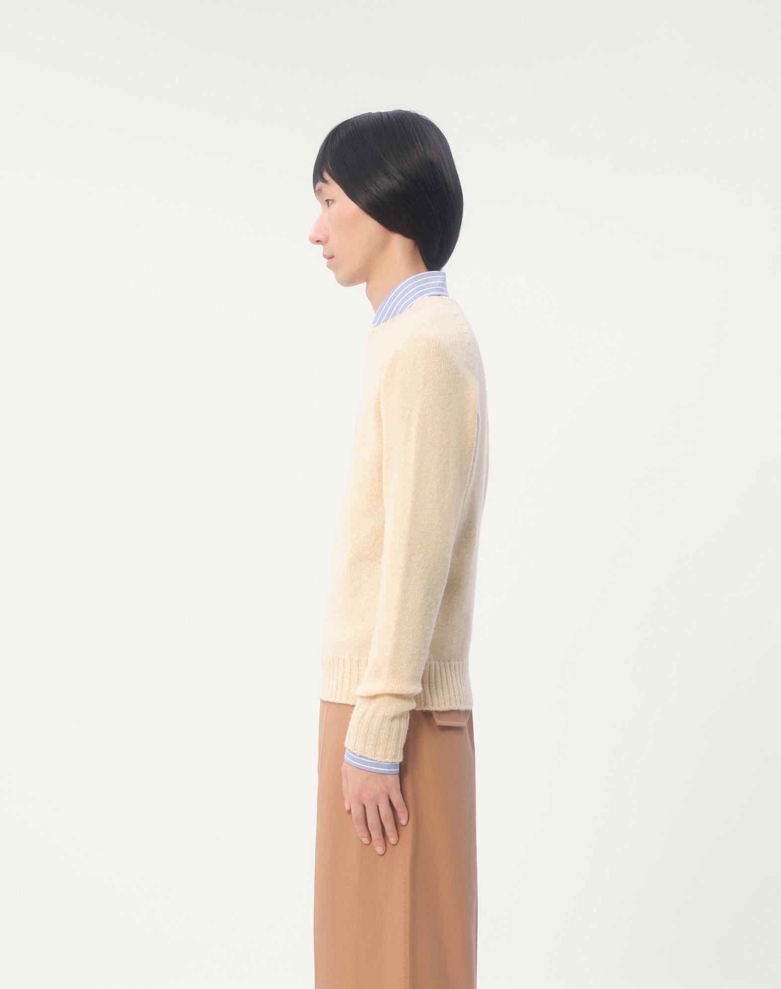 Shetland Wool Crewneck Sweater With Vlogo Embroidery Product Image