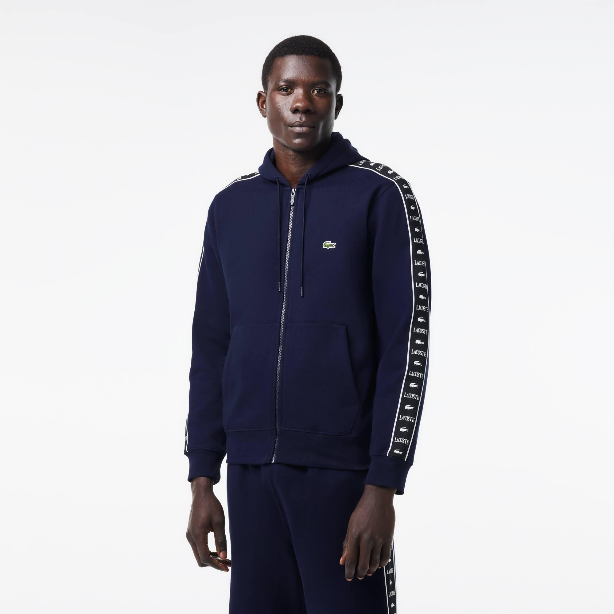 Men's Logo Stripe Zip-Up Hoodie Product Image