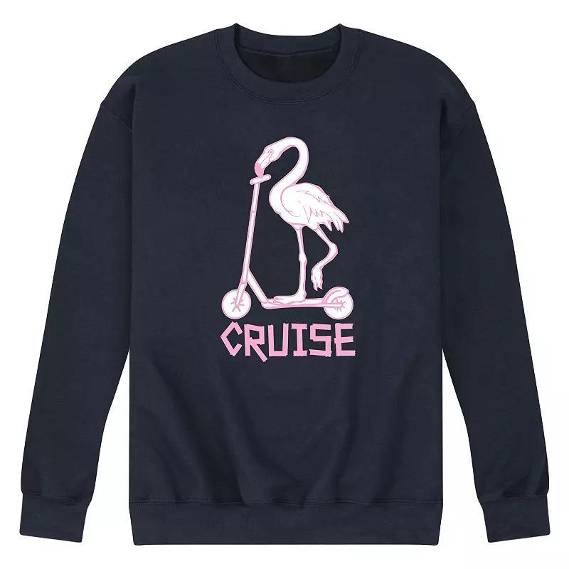 Mens Flamingo Cruise Graphic Fleece Sweatshirt Blue Product Image