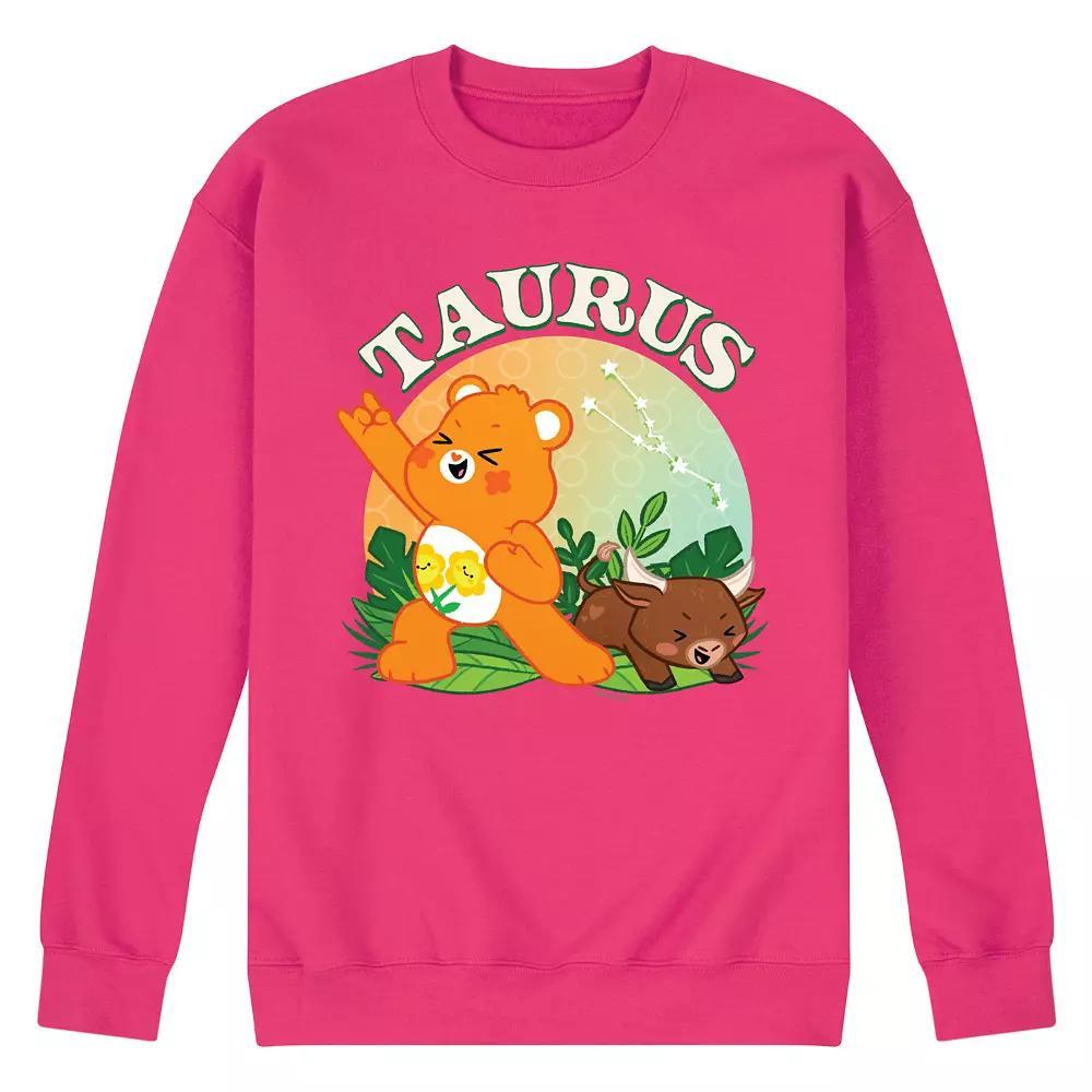 Mens Care Bears Taurus Fleece Sweatshirt Pink Product Image