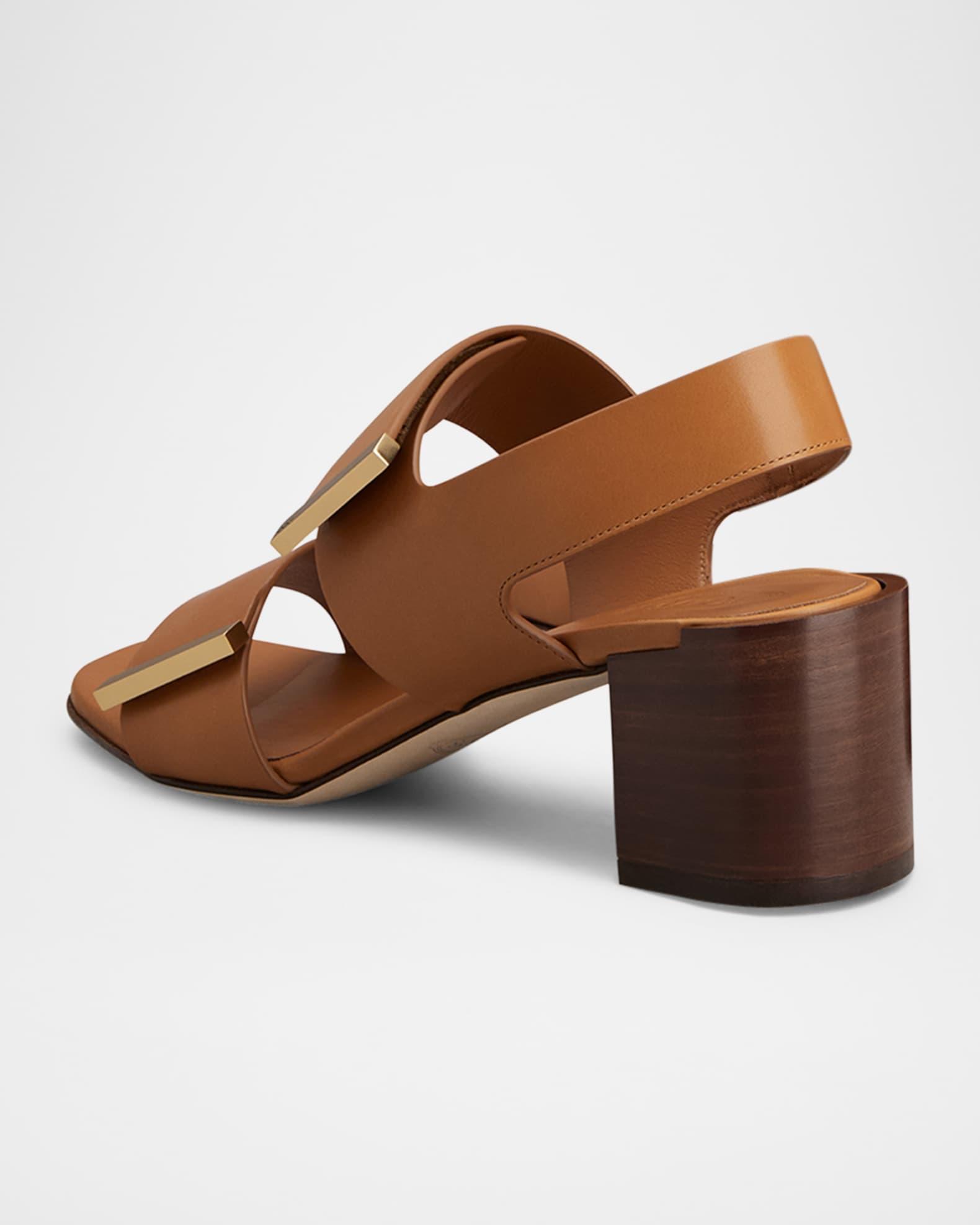 T55 Leather Double-Strap Sandals Product Image