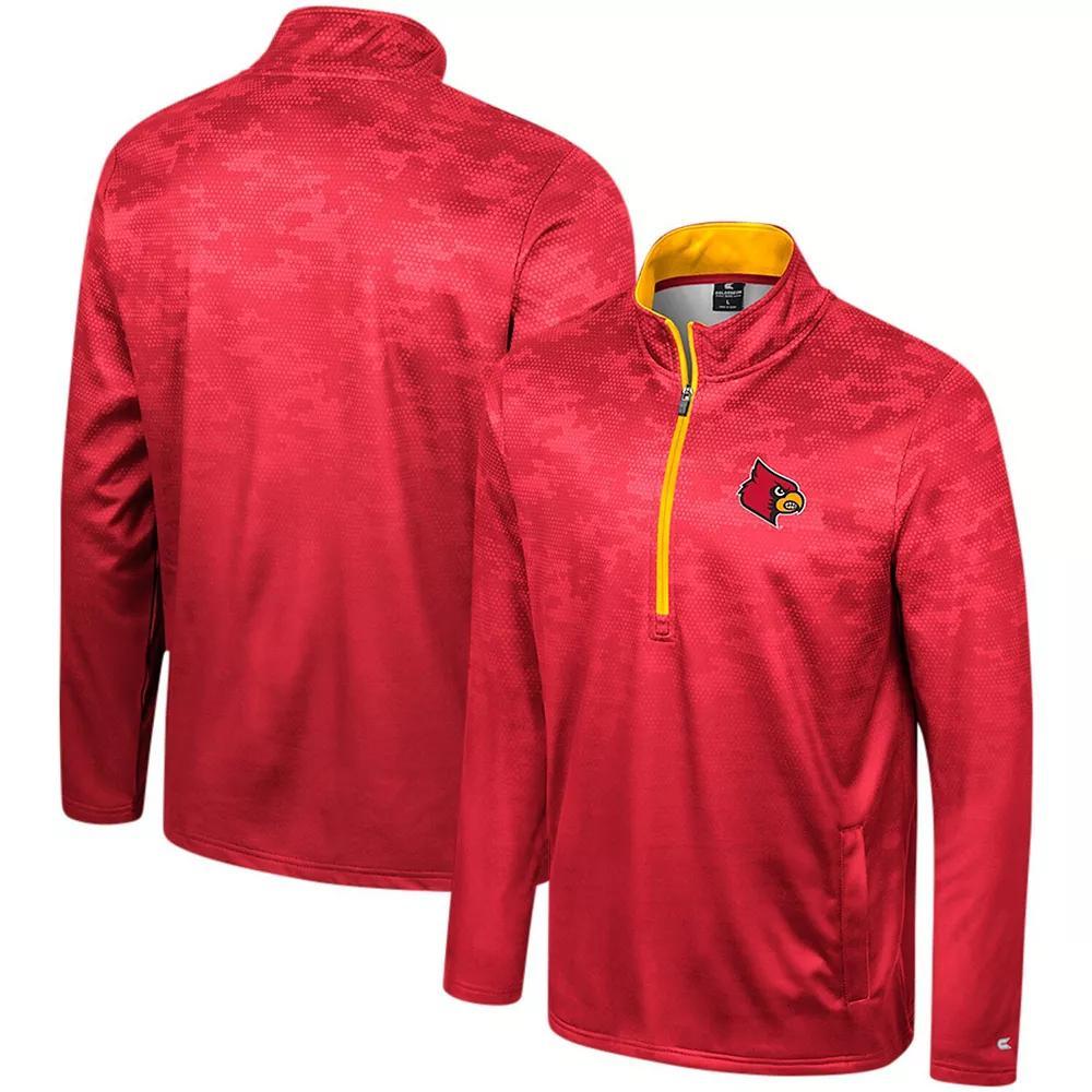 Men's Colosseum  Red Louisville Cardinals The Machine Half-Zip Jacket, Size: Large Product Image