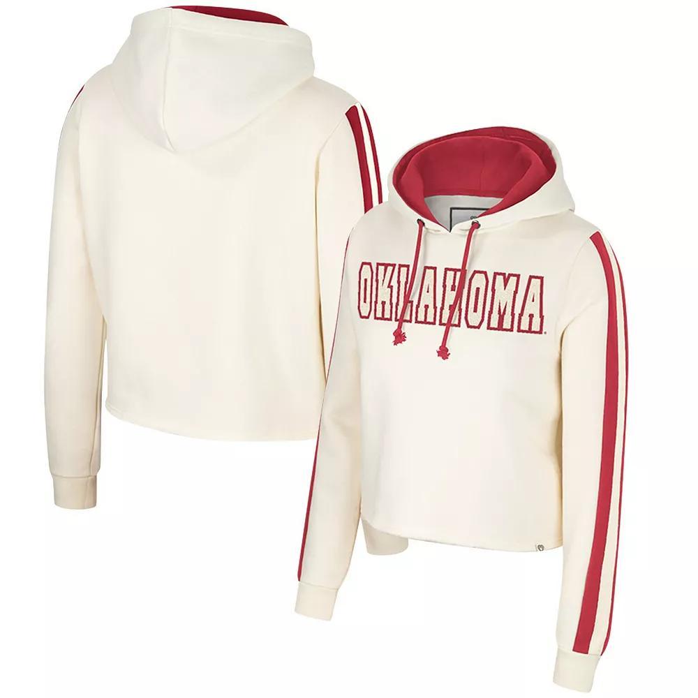 Women's Colosseum Cream Oklahoma Sooners Perfect Date Cropped Pullover Hoodie, Size: Medium, Beige Product Image