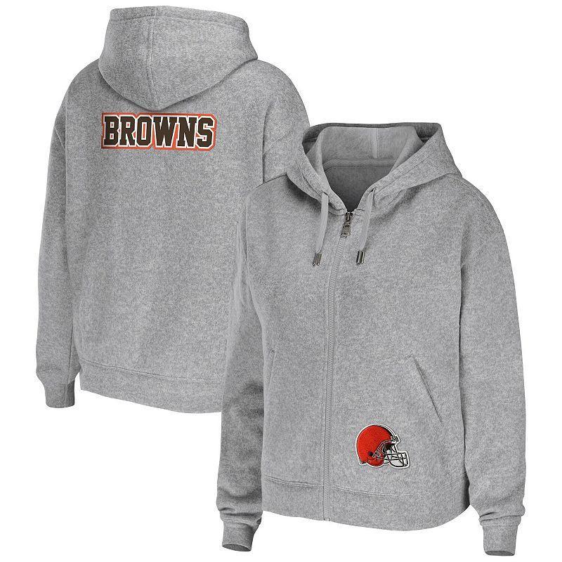 Women's WEAR by Erin Andrews Heathered Gray Seattle Seahawks Team Full-Zip Hoodie, Size: XL, Blue Product Image
