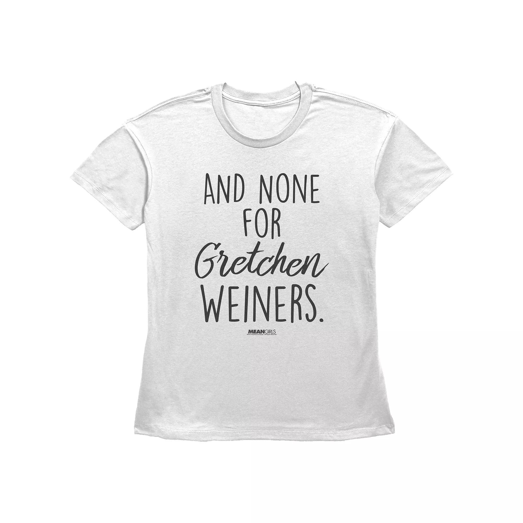 Women's Mean Girls And None For Gretchen Weiners Basic Fit Graphic Tee, Girl's, Size: XXL, White Product Image