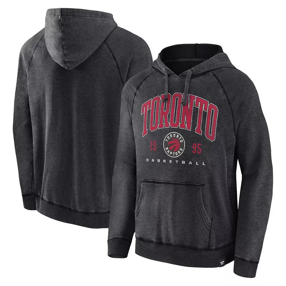 Men's Fanatics Branded Heather Charcoal Portland Trail Blazers Foul Trouble Snow Wash Raglan Pullover Hoodie, Size: Medium Product Image