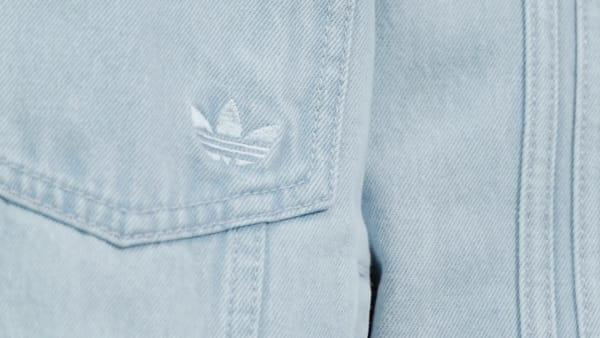 adidas Premium Essentials Denim Jacket Light Denim XS Womens Product Image