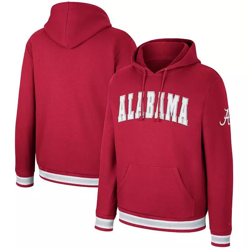 Mens Colosseum Crimson Oklahoma Sooners Varsity Arch Pullover Hoodie Product Image