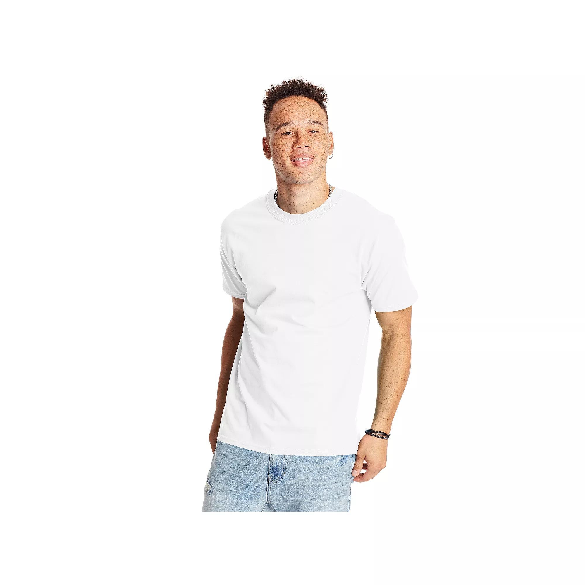 Mens Hanes Beefy-T 2-Pack T-Shirt Blue Product Image