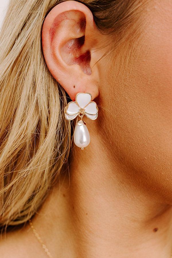 Garden Glam Earrings in White Product Image