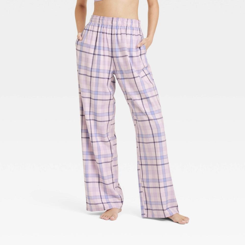 Women's Pajama Pants - Colsie™ Purple/Plaid M Product Image