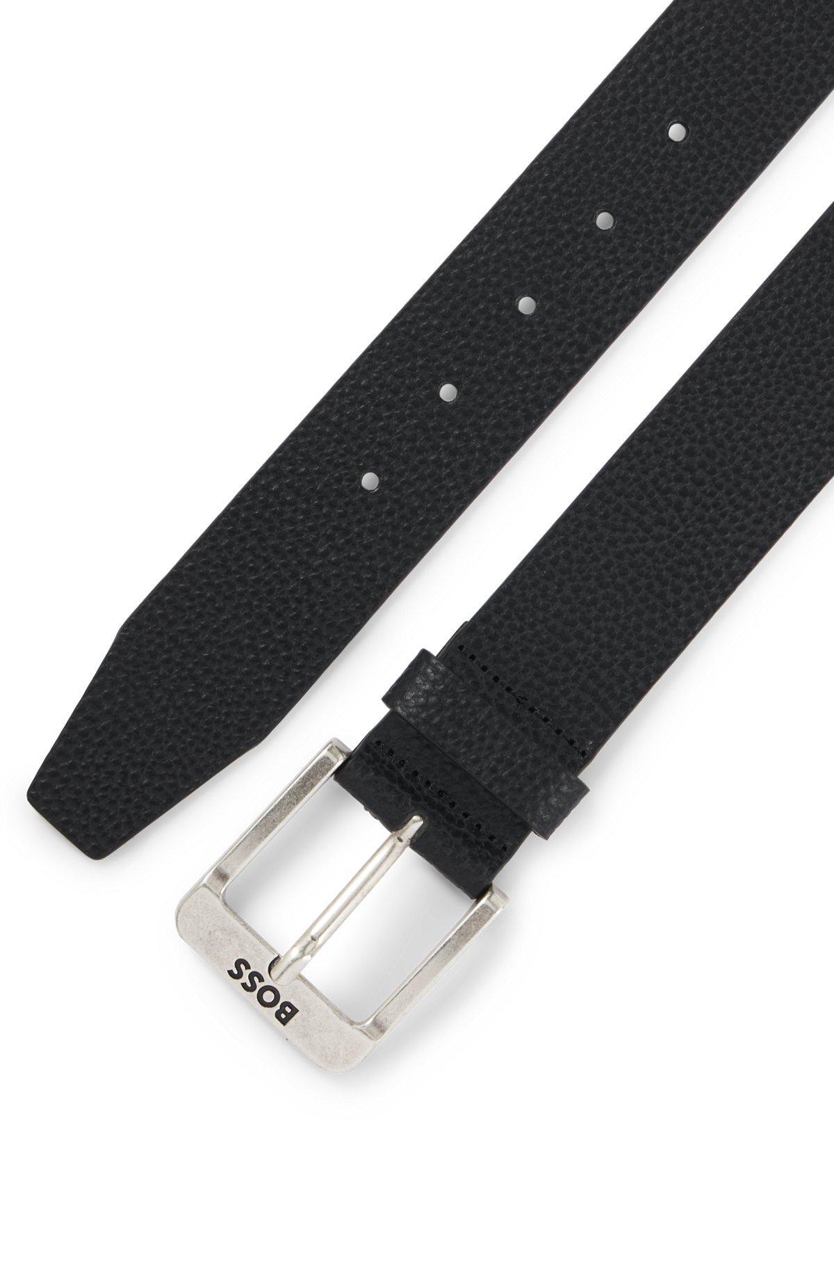 Italian-leather belt with logo buckle Product Image