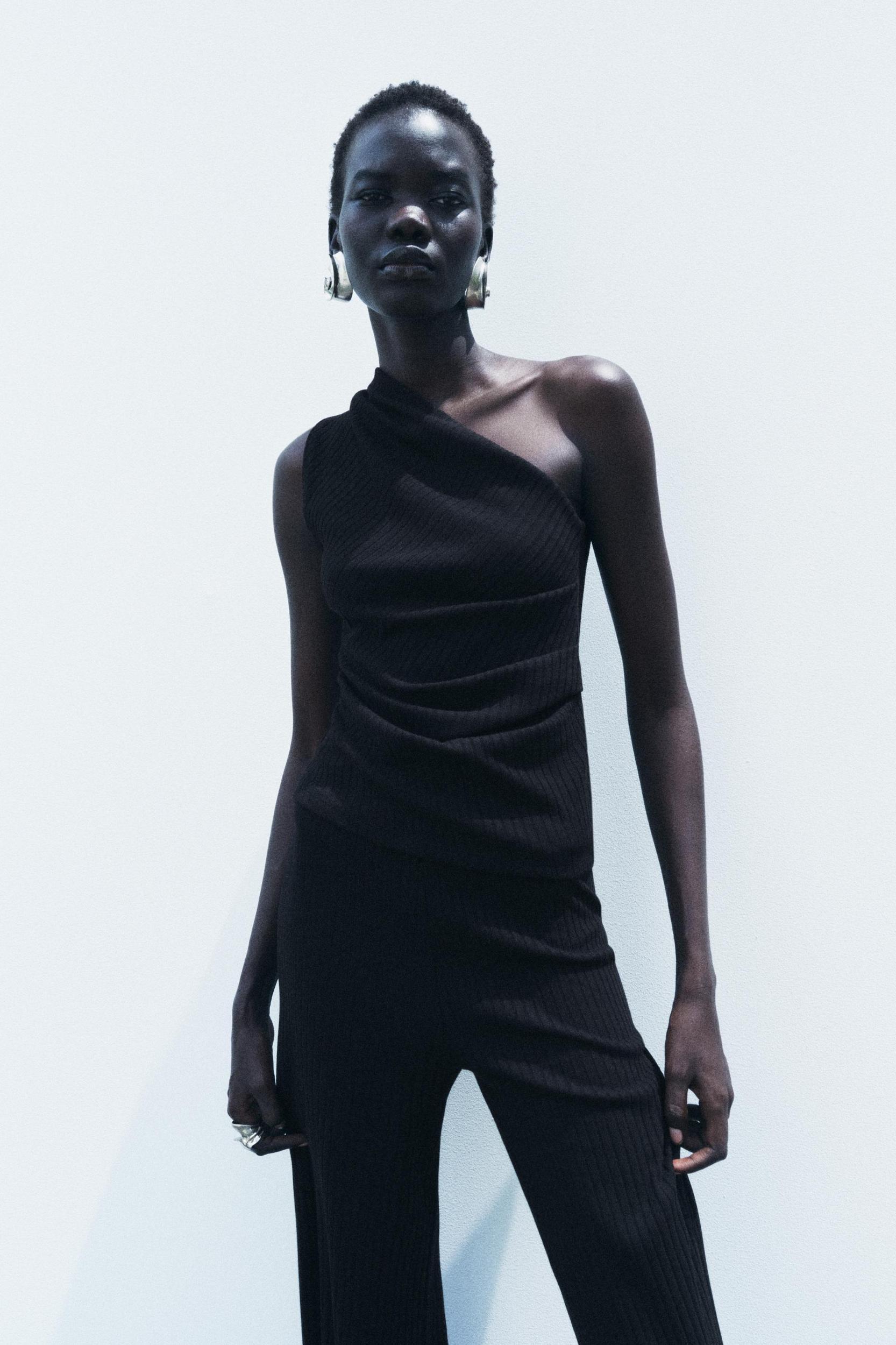 ASYMMETRIC RIBBED TOP Product Image