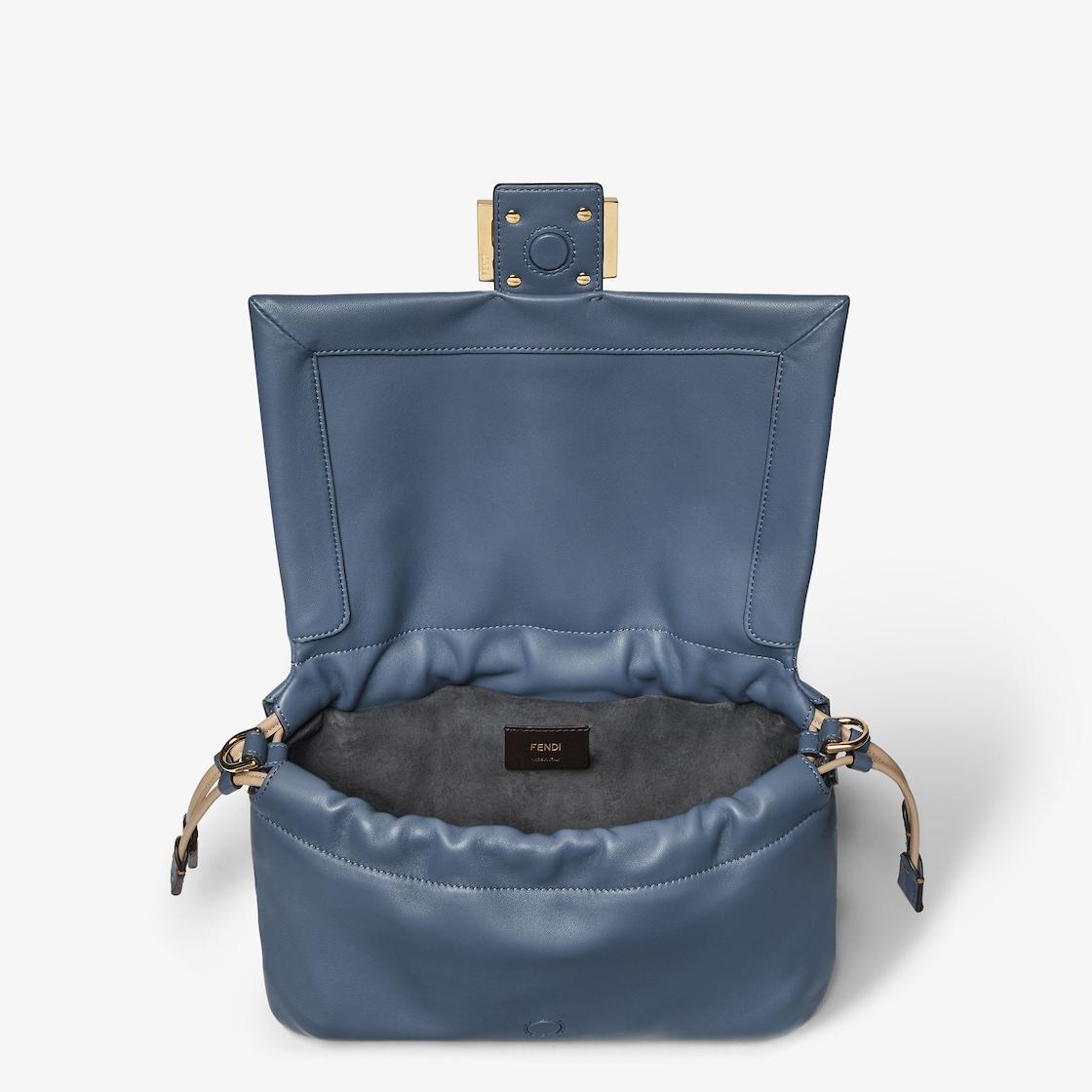 Mamma Baguette MediumBlue nappa leather bag Product Image