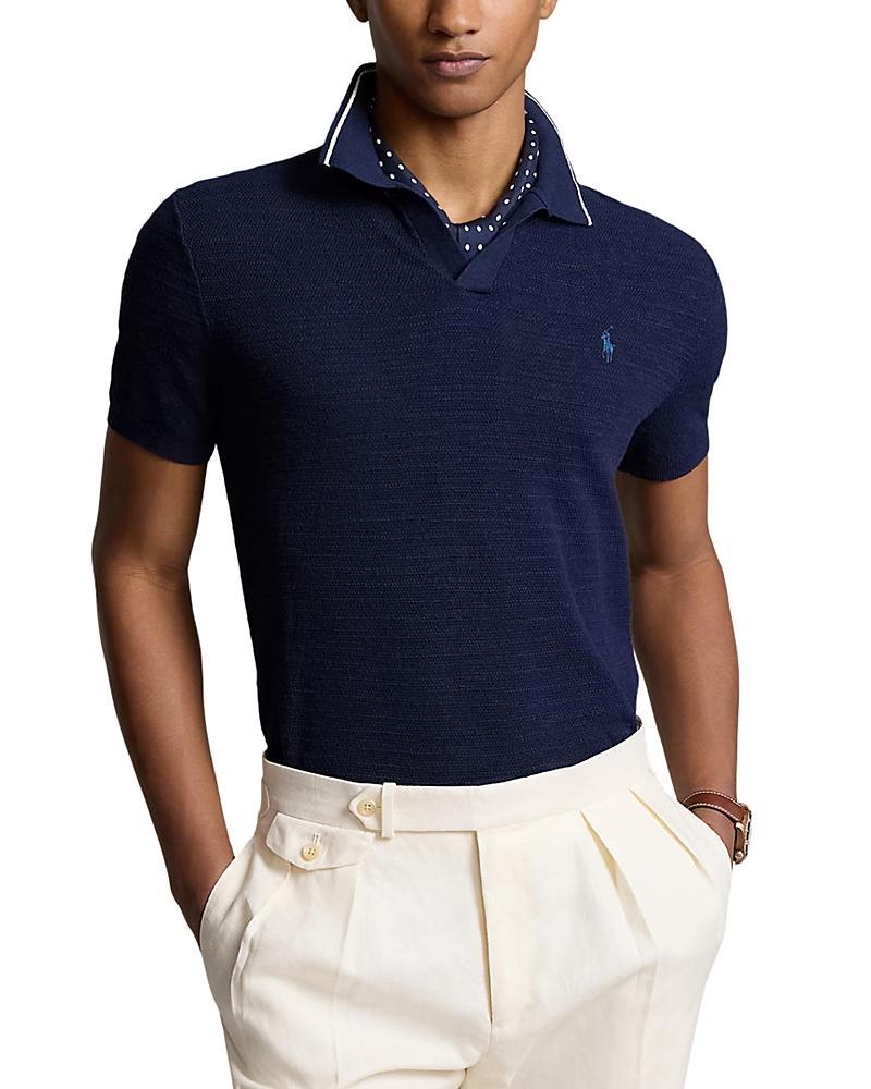 Mens Striped Cotton-Blend Polo Shirt Product Image