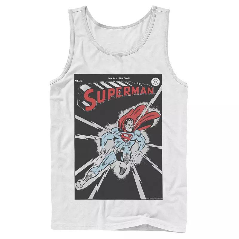 Men's DC Comics Superman No. 32 Comic Cover Poster Tank Top, Size: Large, White Product Image