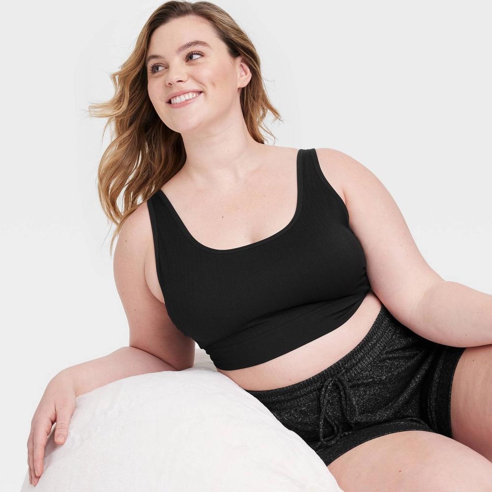 Women's Comfort Bralette - Auden™ Black 1X: Seamless Knit, Removable Cup, Plus Size Product Image