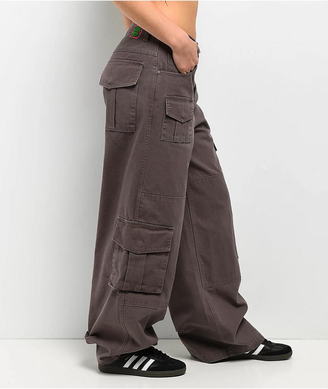 Empyre Extent Taupe Wide Leg Relaxed Cargo Jeans Product Image