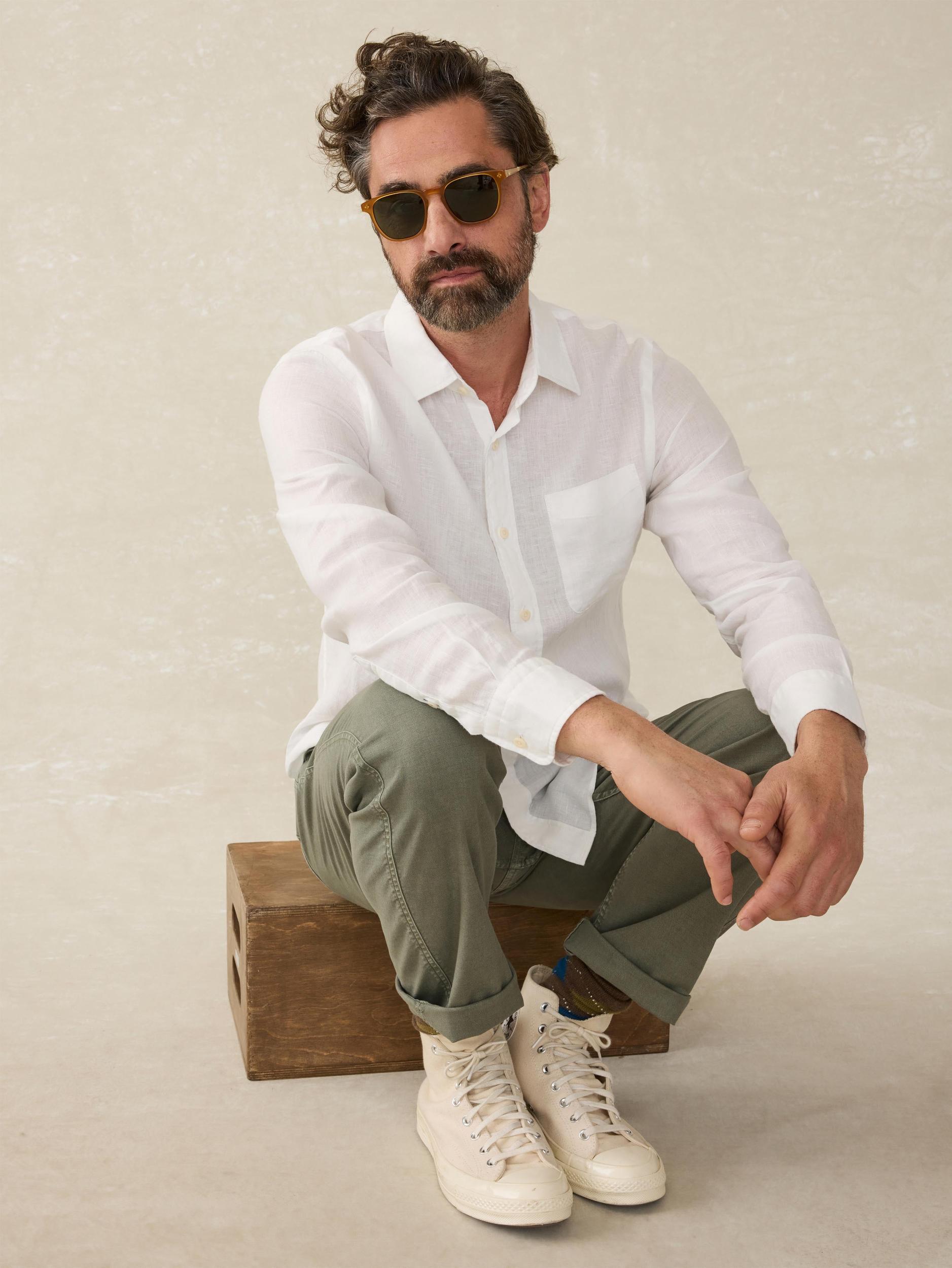 Laguna Linen Shirt (Tall) - White Male Product Image