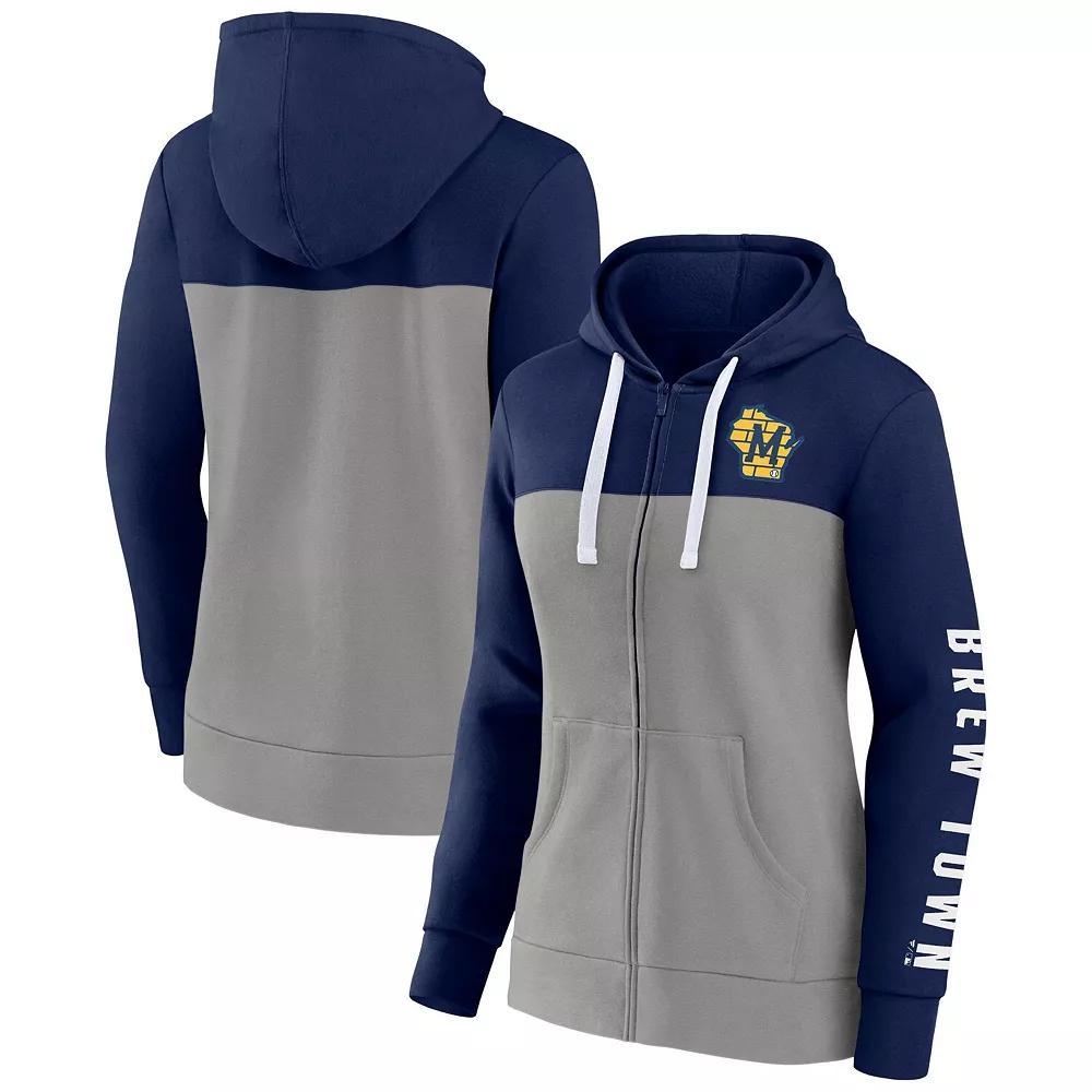 Women's Fanatics Branded Black/Gray Chicago White Sox Take The Field Colorblocked Hoodie Full-Zip Jacket, Size: XS Product Image