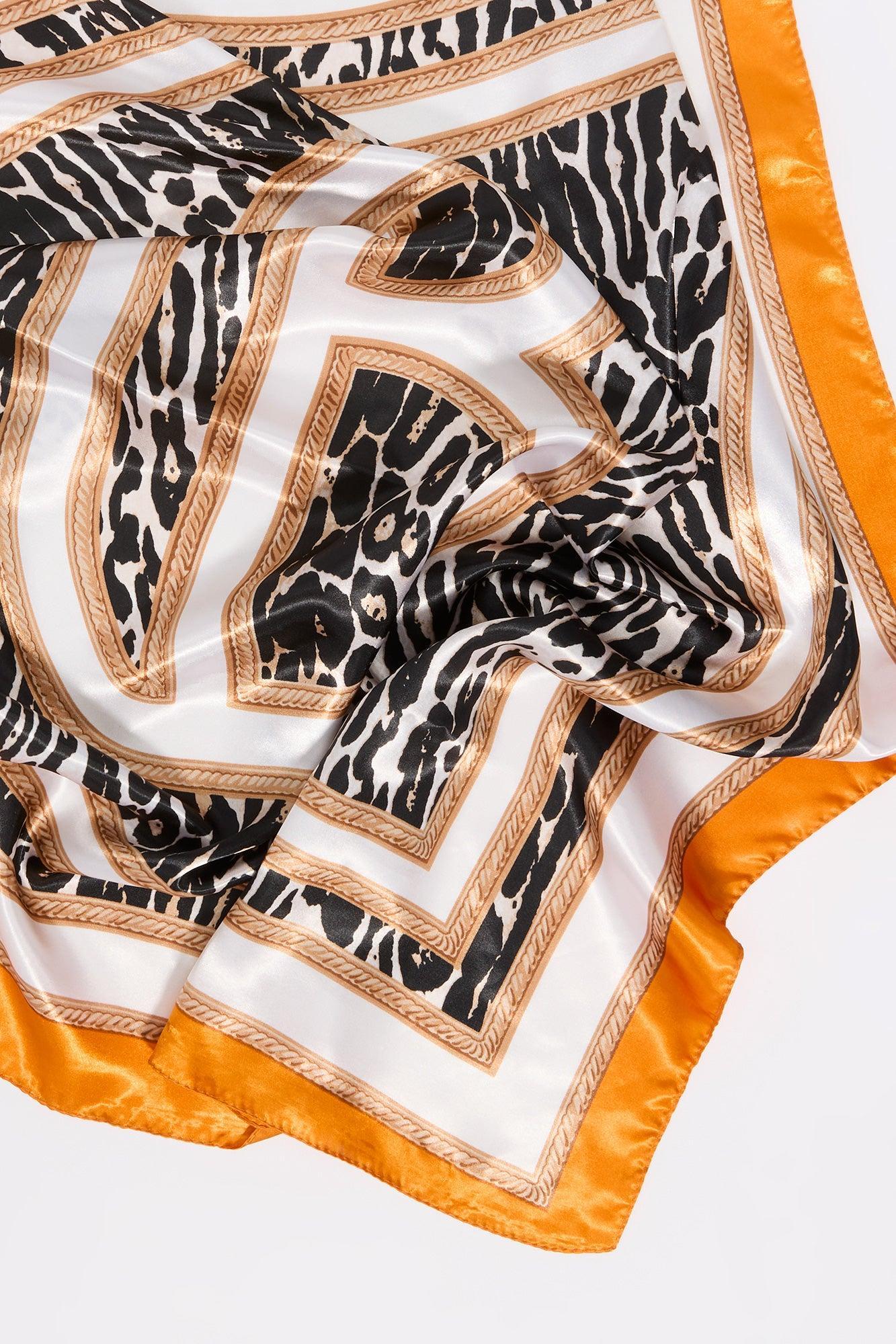 Cheetah Chain Link Print Satin Multiway Scarf Female Product Image