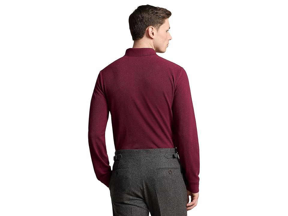Polo Ralph Lauren Classic Fit Mesh Long-Sleeve Polo Shirt (Vintage Port Heather) Men's Clothing Product Image