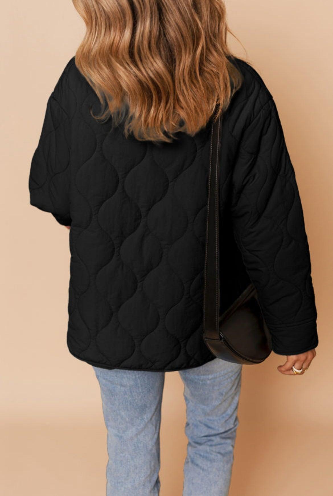 Black Quilted Jacket Product Image