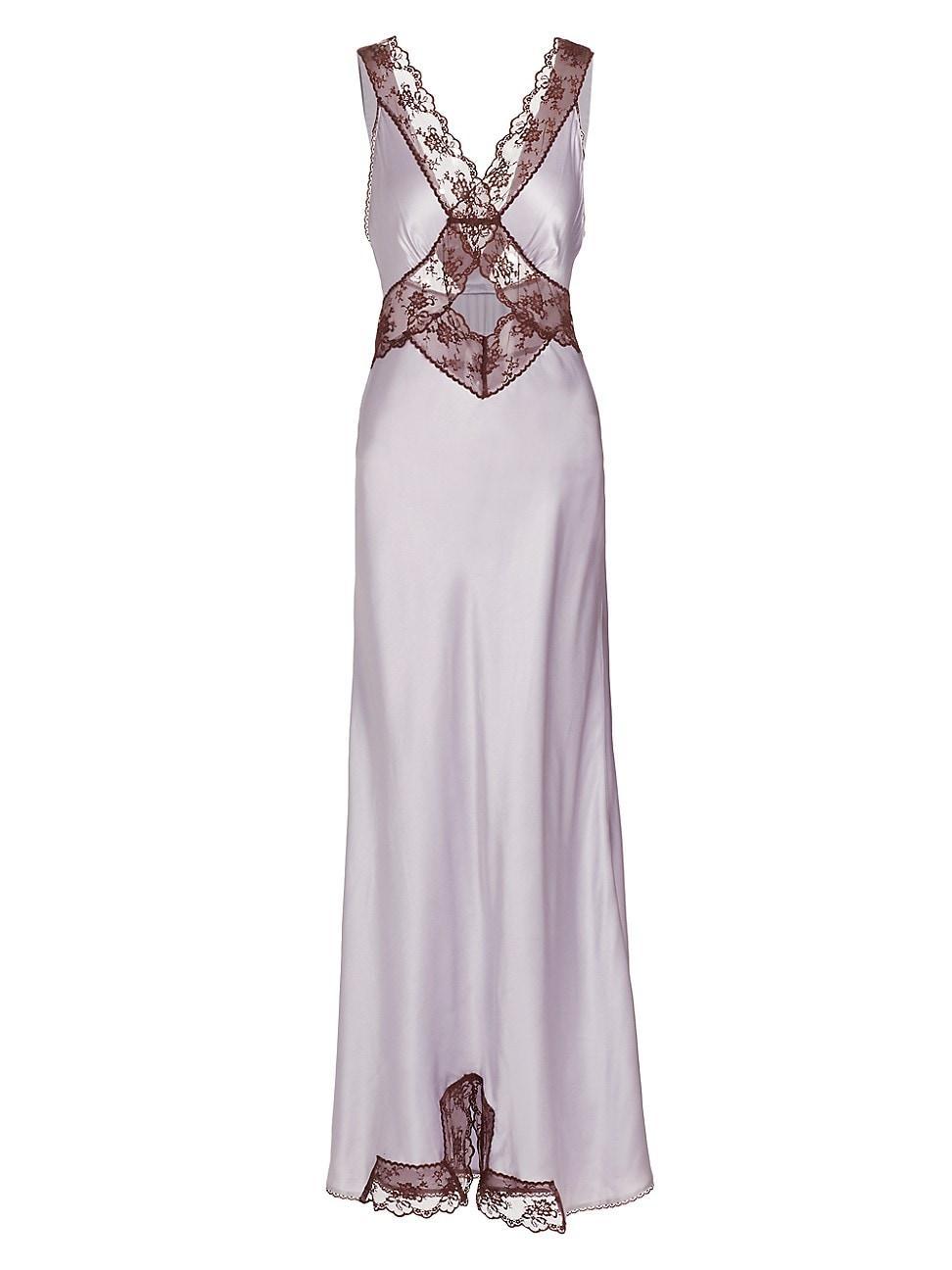 Womens Reflexin Aries Silk Satin Gown Product Image