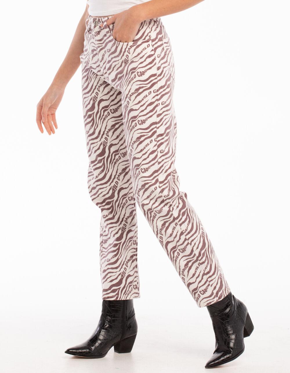 DAISY STREET Womens Zebra Dad Jeans Product Image