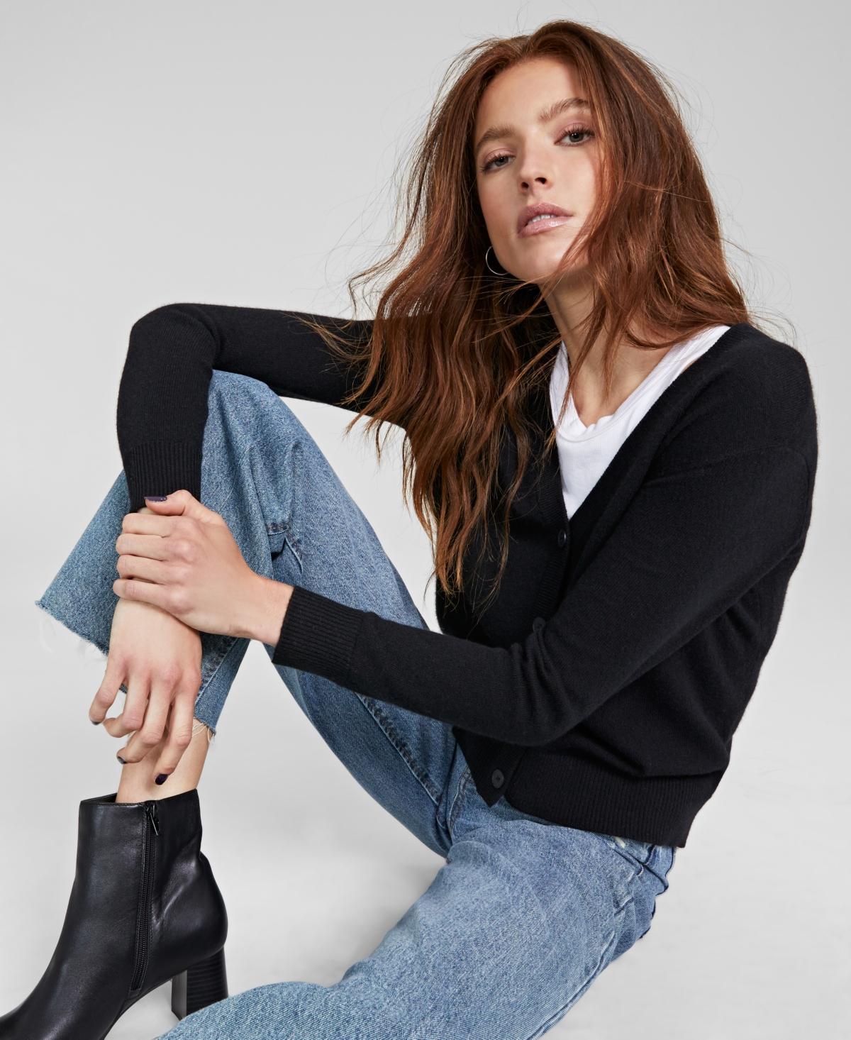 Charter Club Womens 100% Cashmere Cardigan, Created for Macys, Regular & Petites Product Image