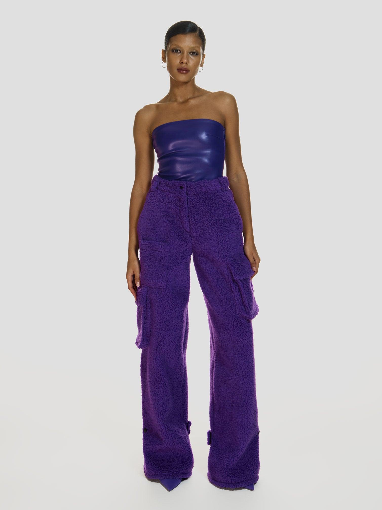 Bundle: Fluffy pants in Purple + Killa bandeau in Purple Product Image