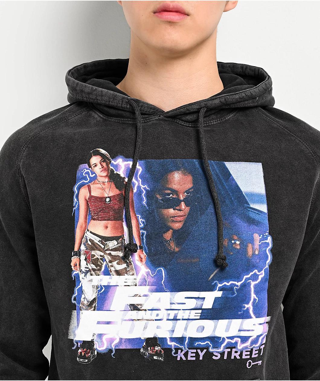 Key Street x Fast & Furious Letty Black Wash Hoodie Product Image