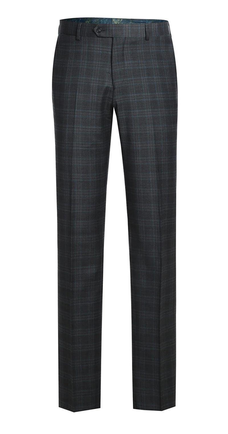 English Laundry 2-Piece Gray Plaid Wool Blend Slim Fit Dress Suit Product Image