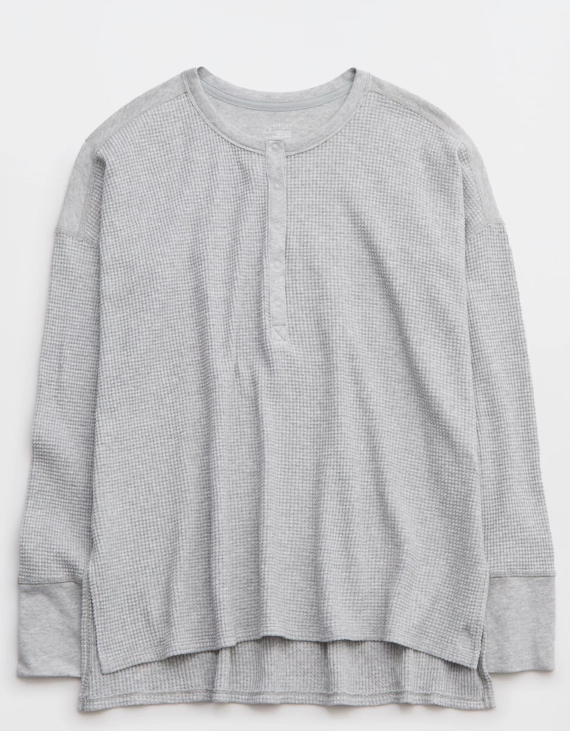 OFFLINE By Aerie Wow! Waffle Henley T-Shirt Product Image