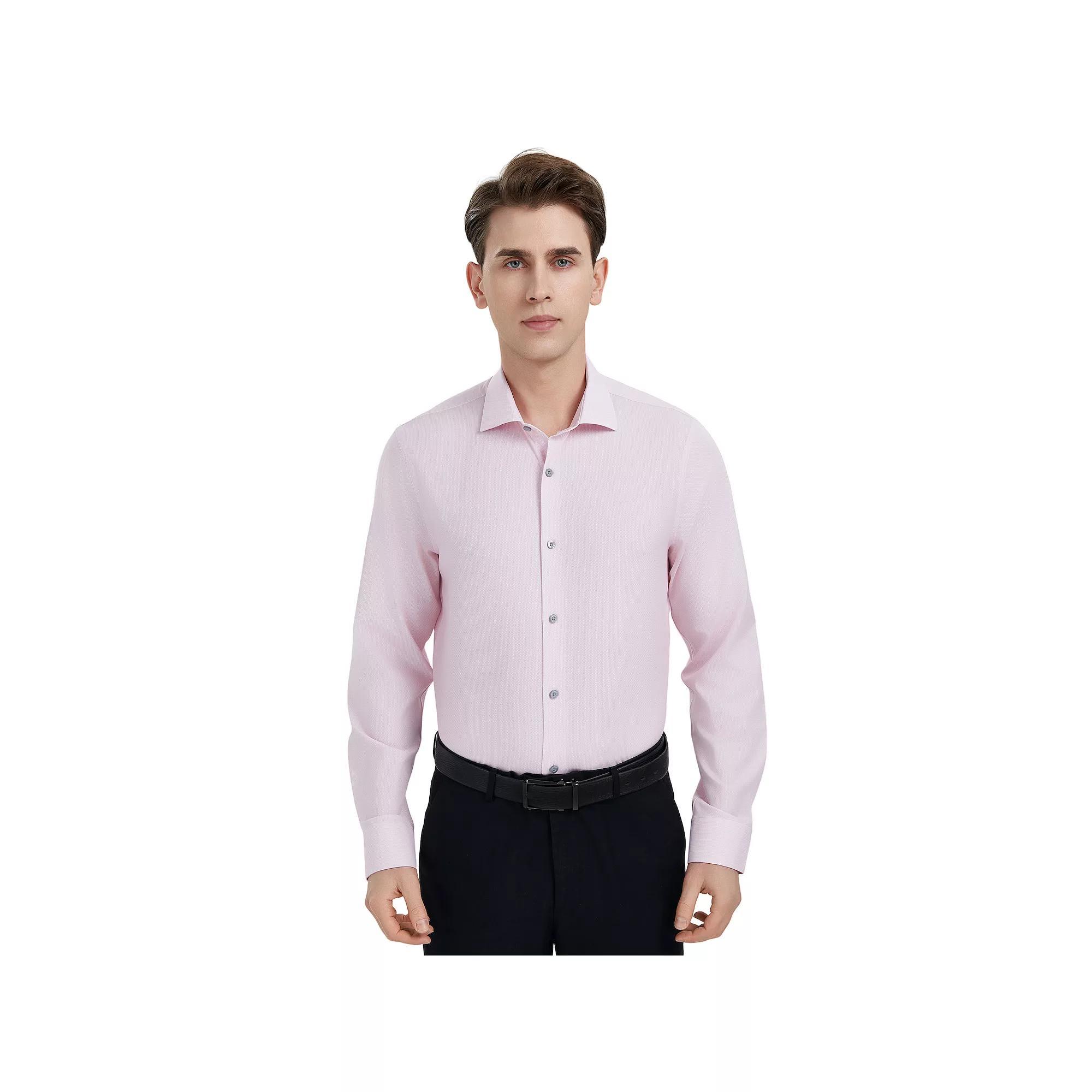 Men's Bespoke Slim-Fit Wrinkle Free Performance Dress Shirt, Size: Small 32-33, Pink Product Image