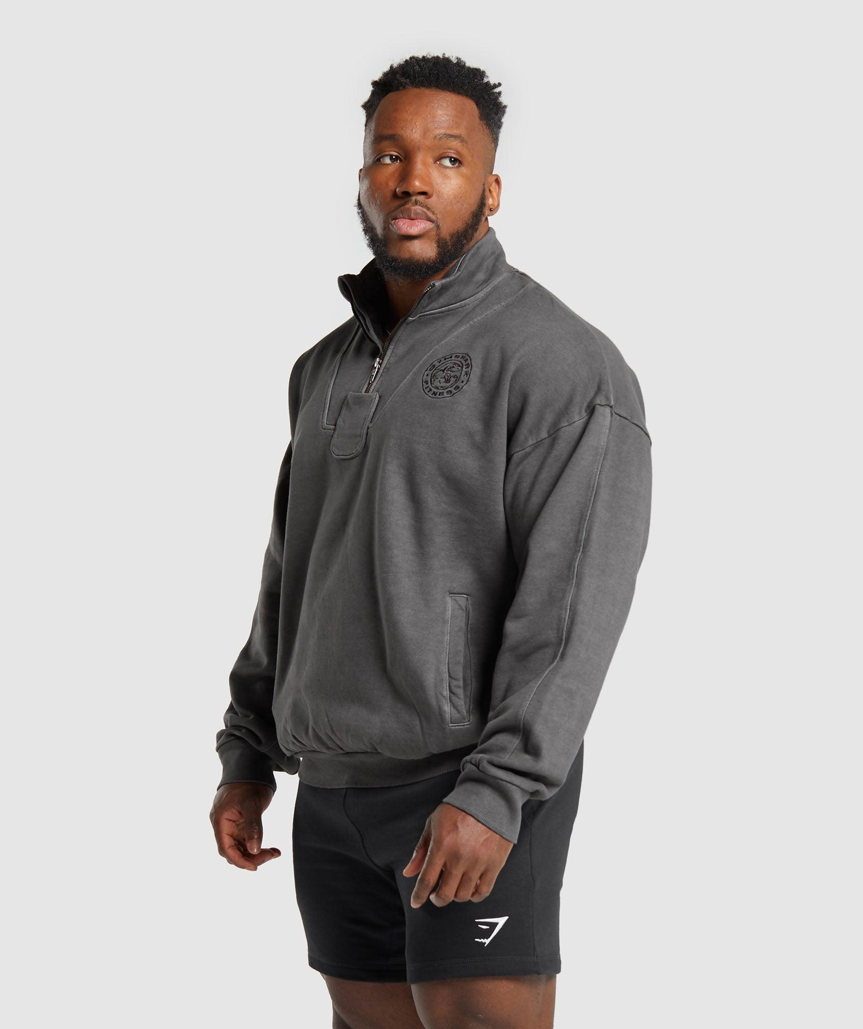 Gymshark Premium Legacy 1/4 Zip - Black Male Product Image