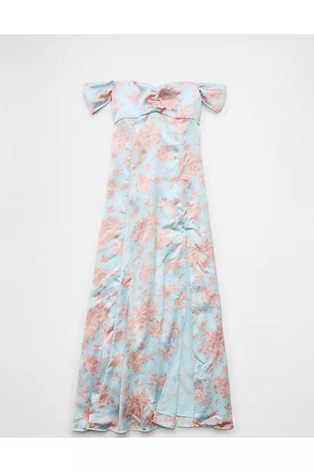AE Satin Sweetheart Off-The-Shoulder Maxi Dress Women's Product Image